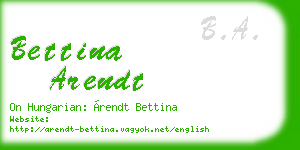 bettina arendt business card
